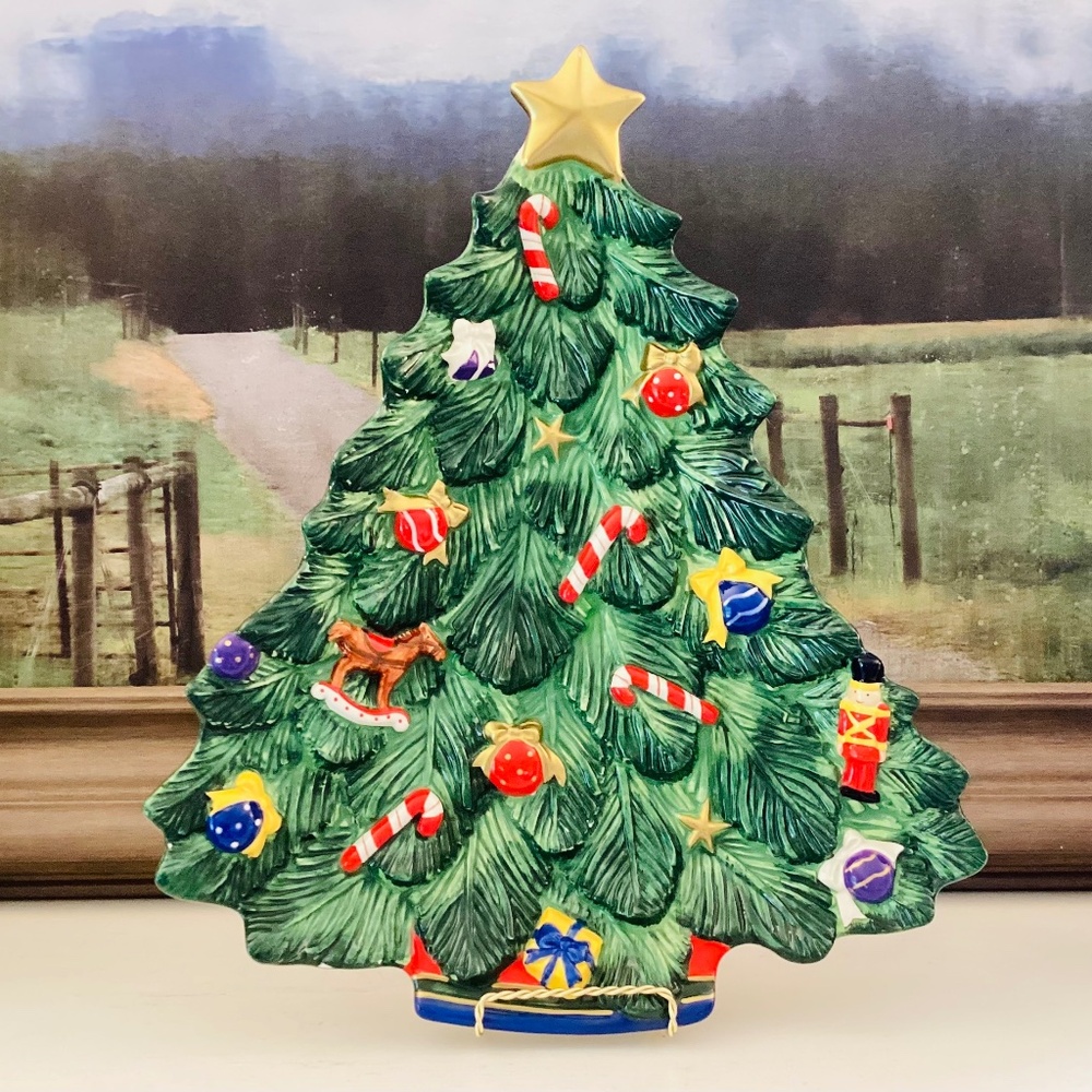 XLG St Nicholas Square Snowball Buddies Christmas Tree Canapé Plate Tray Platter